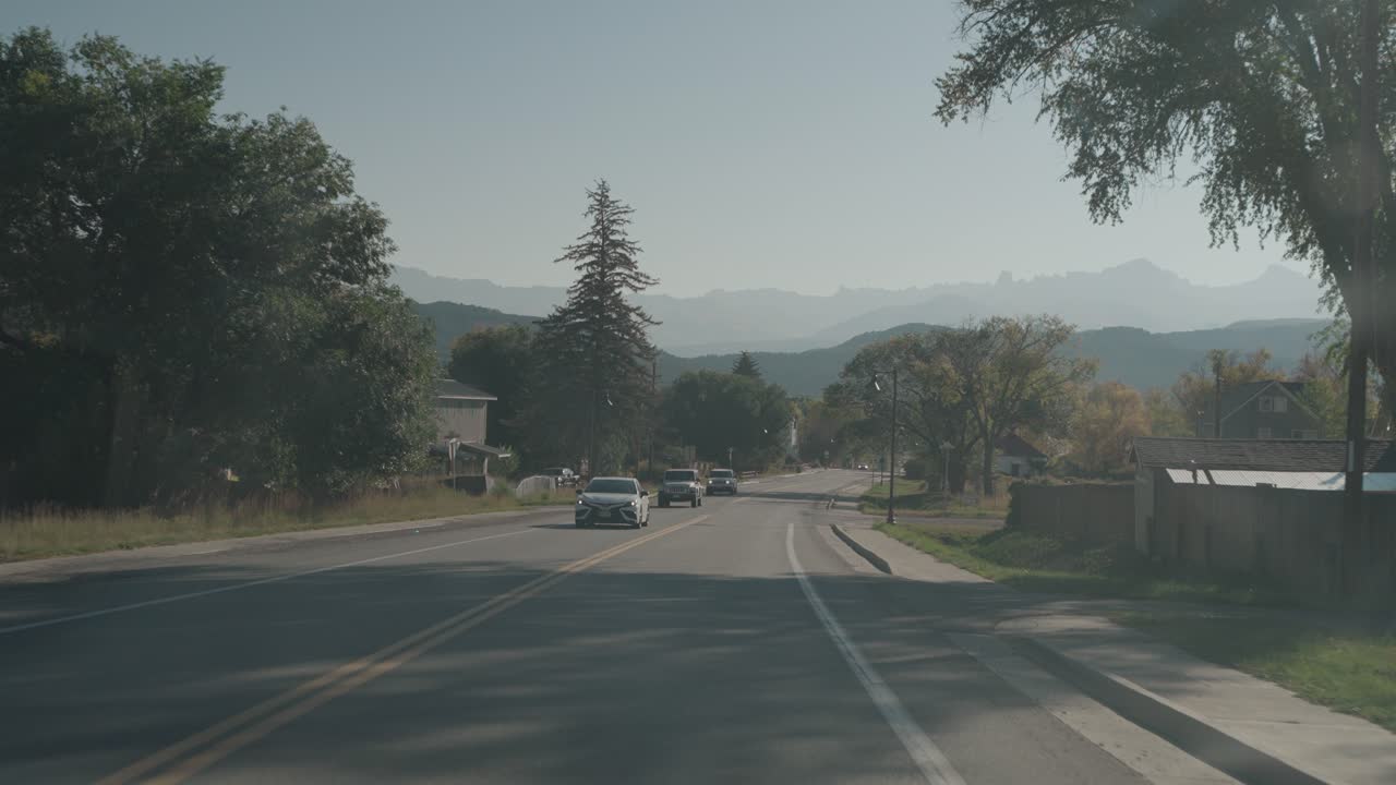 Road with Cars and Mountains