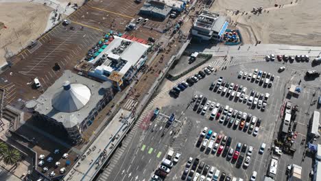 time lapse of santa monica piers crowded at sunset