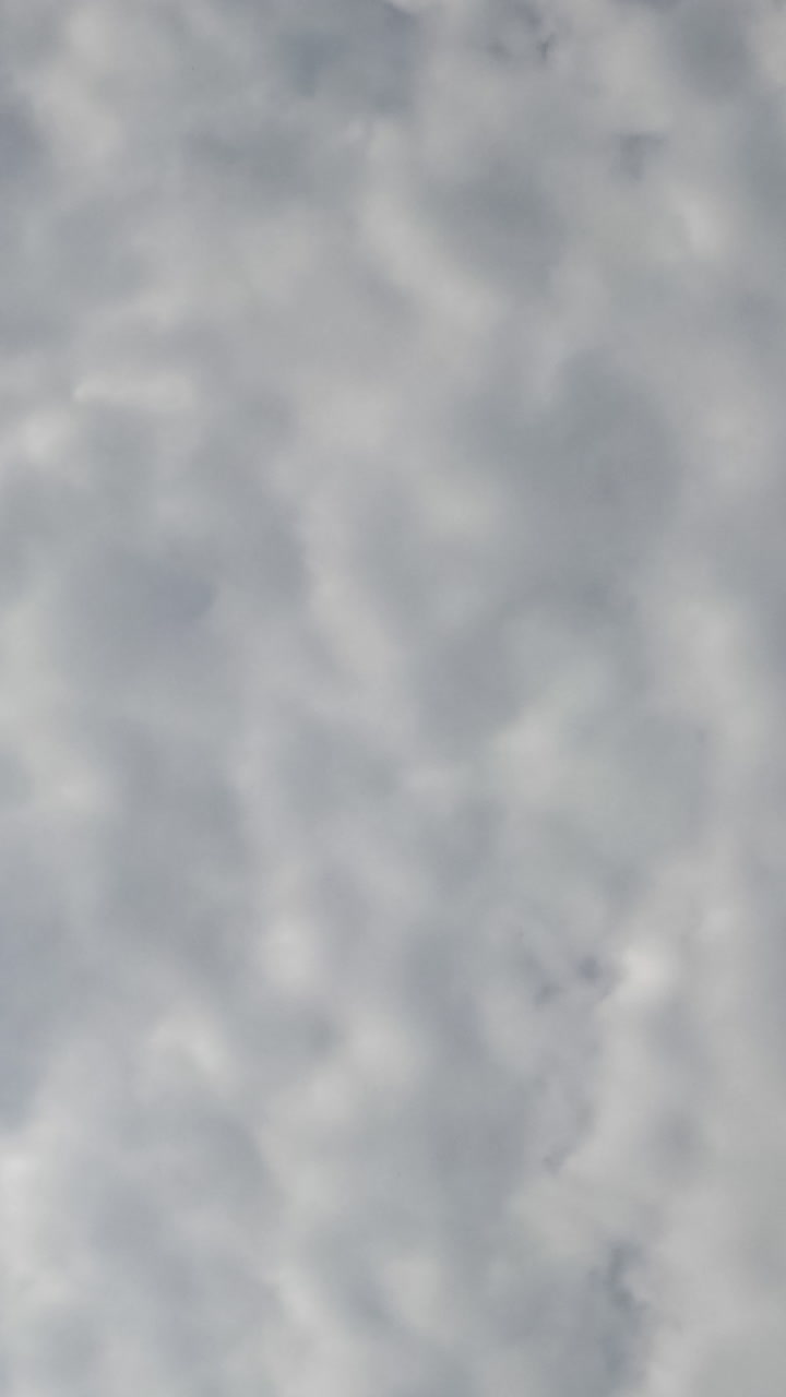 Stratus clouds spreading all over the sky. Rainy cloudscape formation in the atmosphere. Low angle view. Timelapse. Vertical video