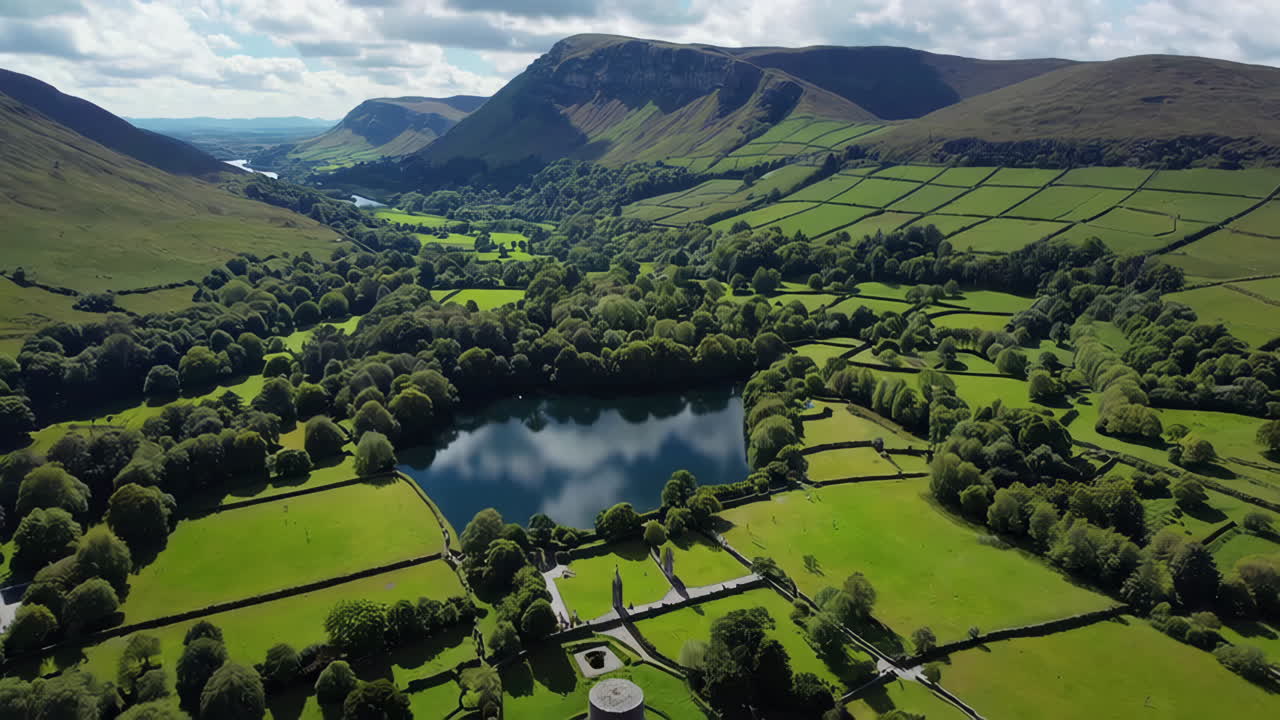 Panoramic Views of Historic Irish Landscapes and Ancient Ruins