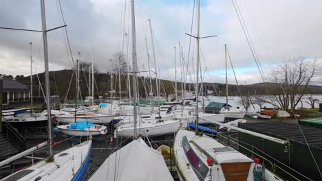 boats, sailing ships, moored on the harbor of bowness-on-windermere