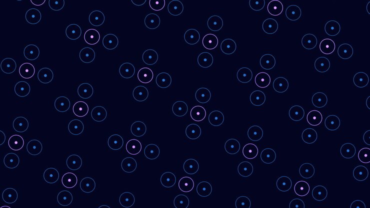 Neon and futuristic rings pattern on black gradient 2