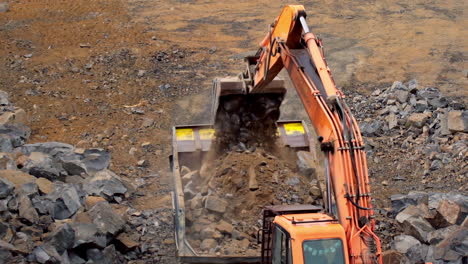 working mining machines. quarry mining with heavy industrial machinery