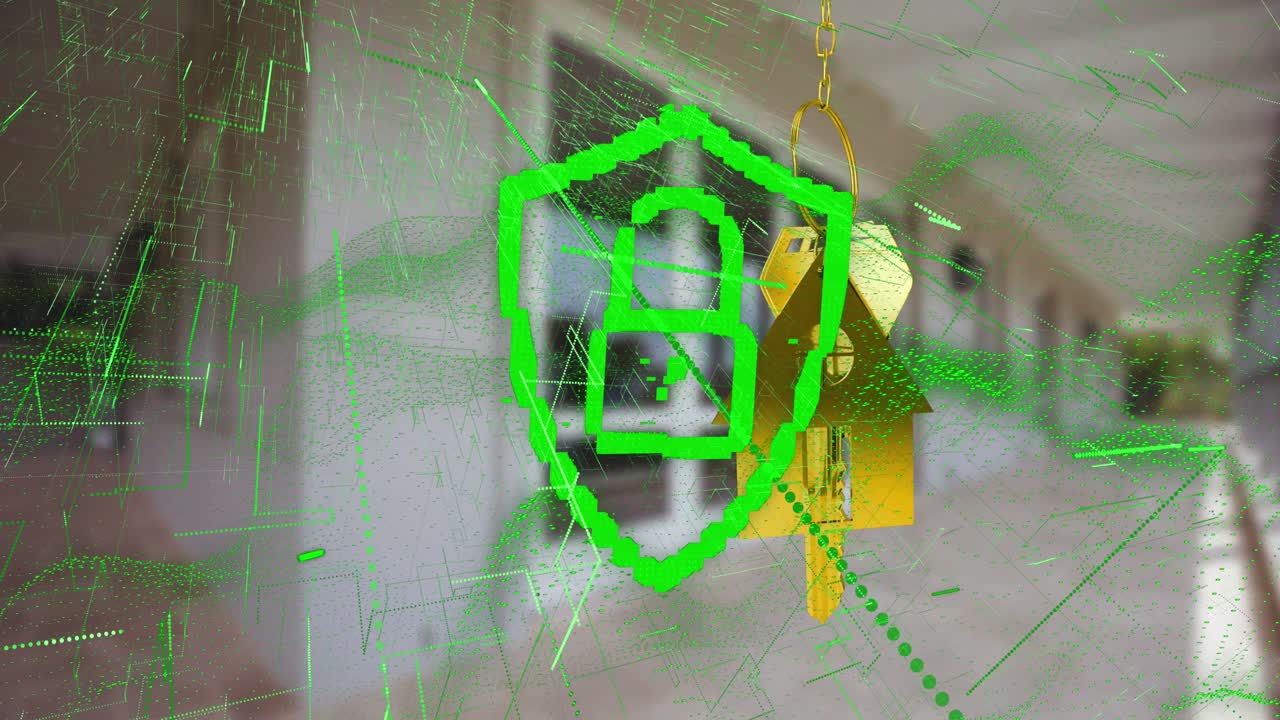 락 아이콘의 애니메이션과 키와 집을 통해 연결 네트워크