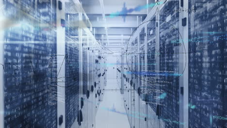 animation of computer data processing over computer servers