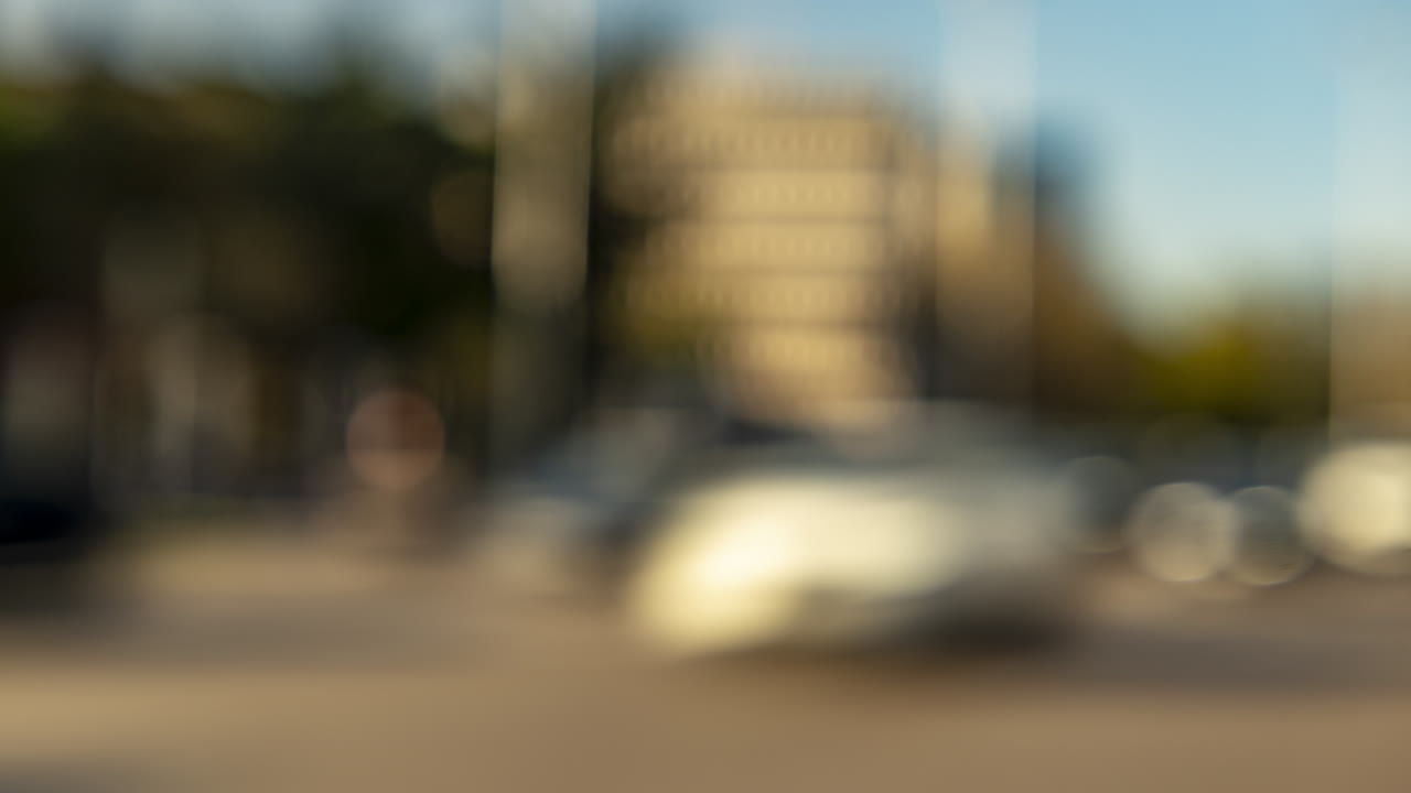 out of focus traffic scene in madrid