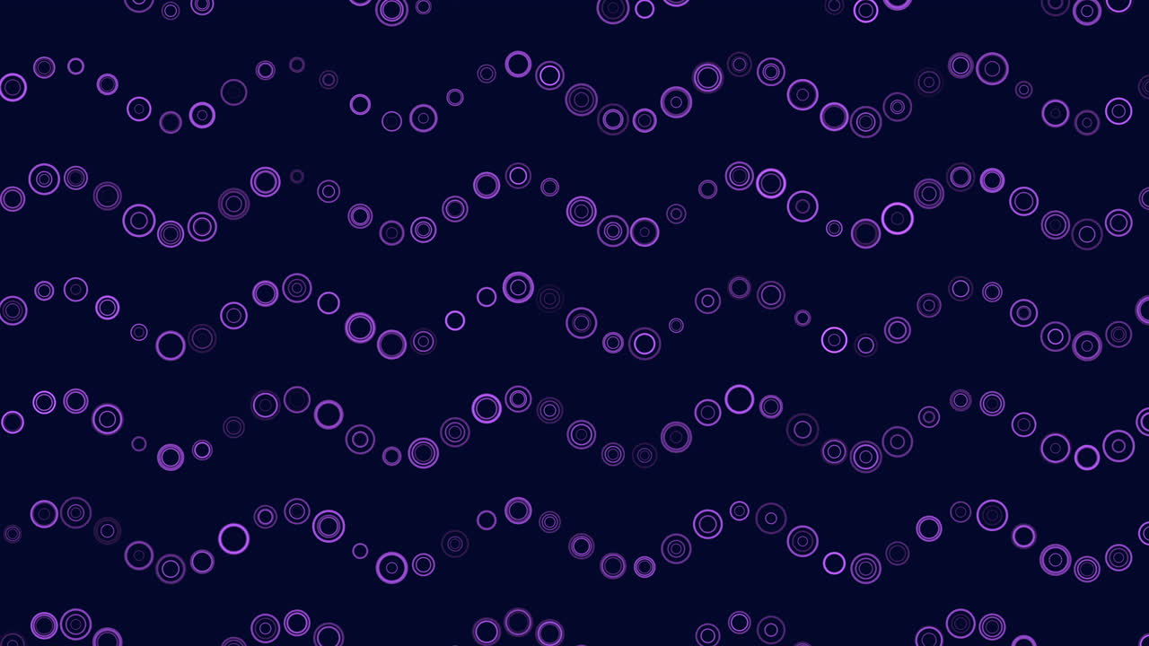 círculos azules simétricos en zigzag sobre un fondo negro