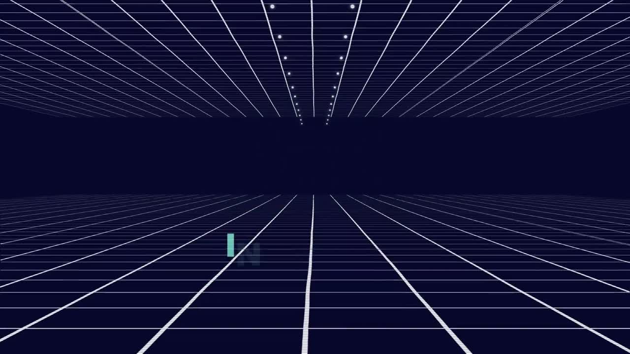 어두운 파란색 배경에  ⁇ 색 그리드 위에 단어로 가득 찬 사람 아이콘