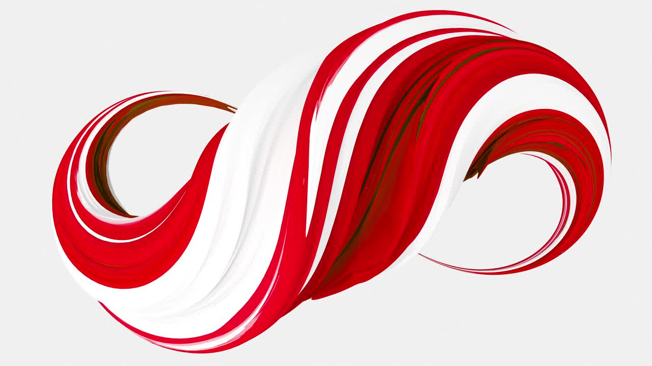 다양한 색상의 모양의 줄이 날아다니며 4k 애니메이션 루프 렌더링 영상을 설정합니다.