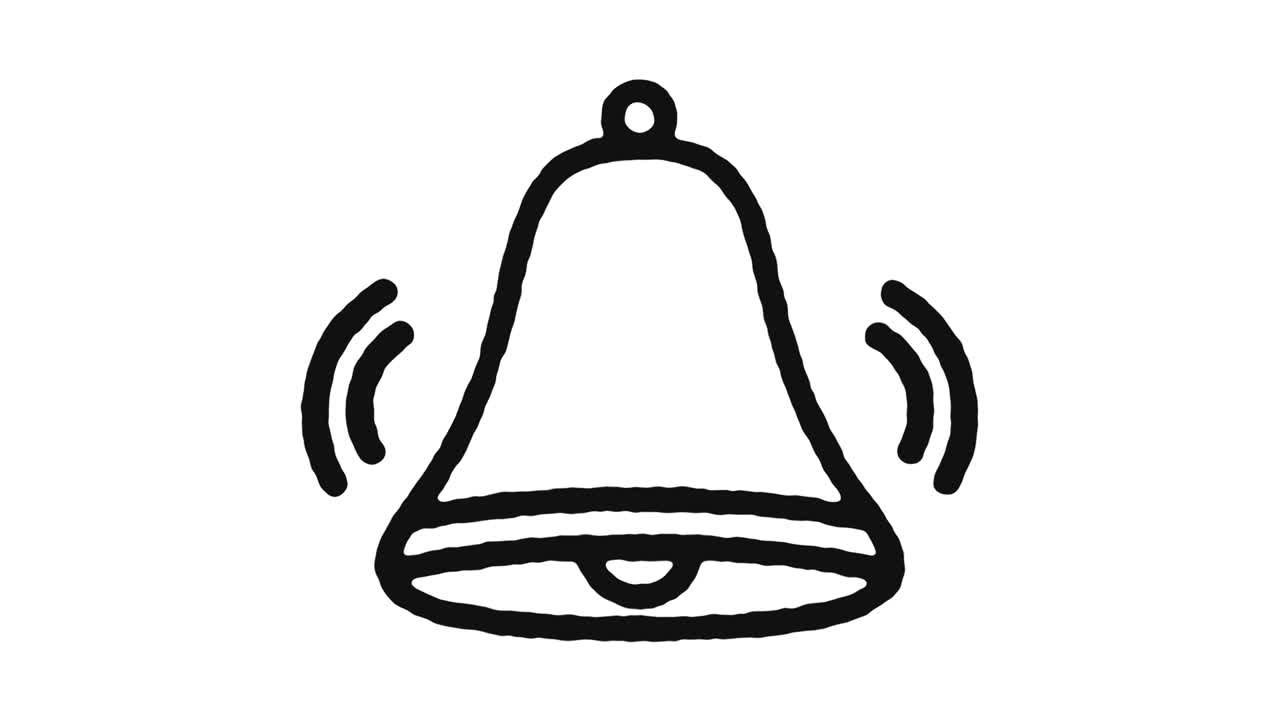 알람 종 아이콘 애니메이션 영상 및 알파 채널