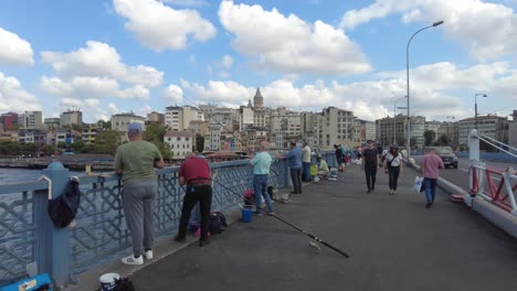 fishing on the galata bridge, istanbul
