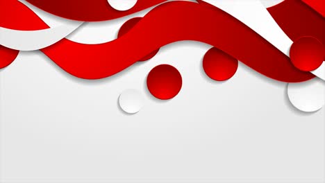 red and white abstract wavy corporate motion background