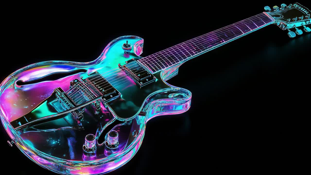 Neon Retro Electric Guitar