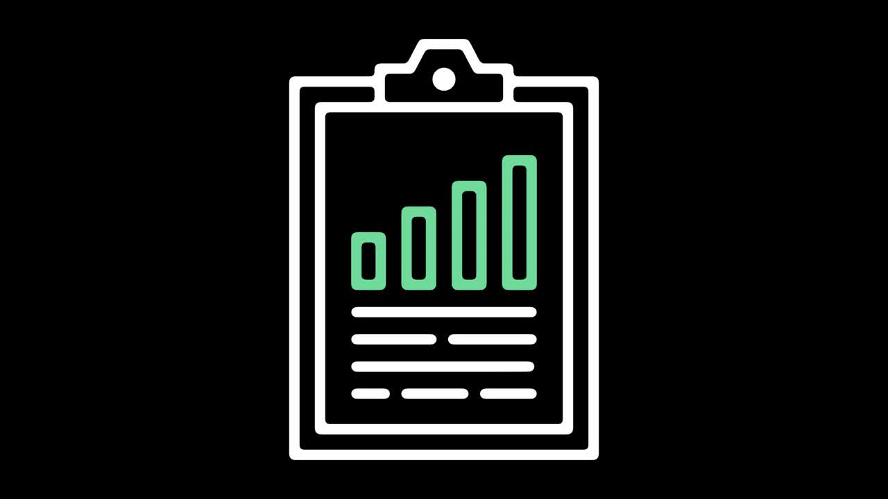 Performance Efficiency Line Icon Animation with Alpha