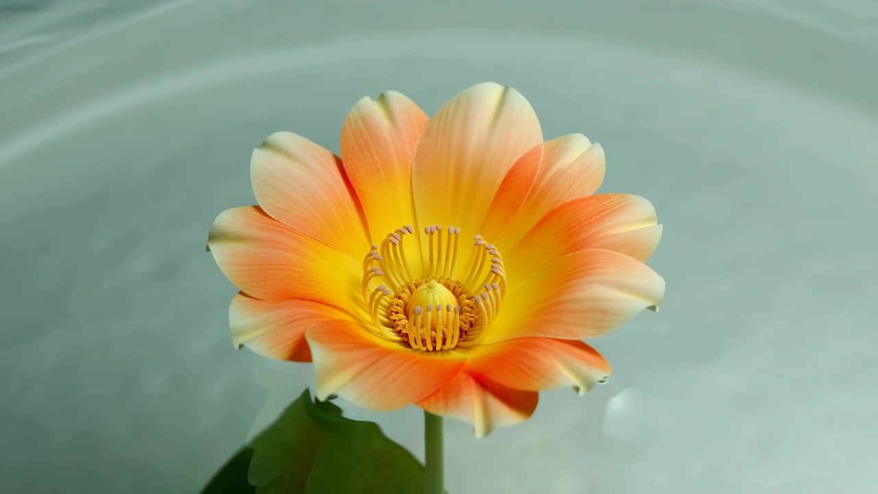 Närbild orange tusensköna ovanför krusande vatten Sparitual, Botanisk studie, Produktannons, Meditationsbakgrund, Blommig