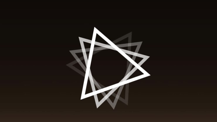 Animation of white triangles on black backrgound