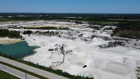 large open pit stone quarry in wisconsin