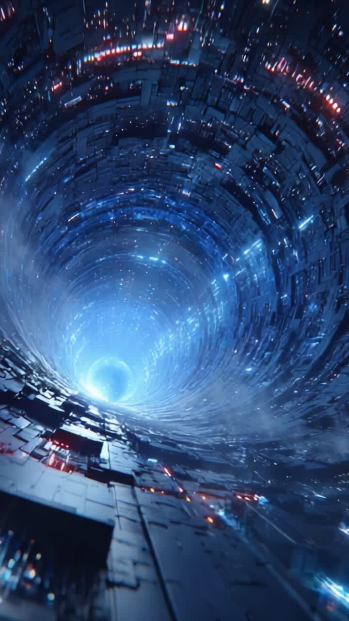 A Dynamic Journey Through a Futuristic Digital Vortex: Exploring the Depths of Advanced Technology and Infinite Possibilities of a Hyperrealistic Cybernetic Landscape