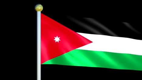 bandera animada de jordania con un gran bucle