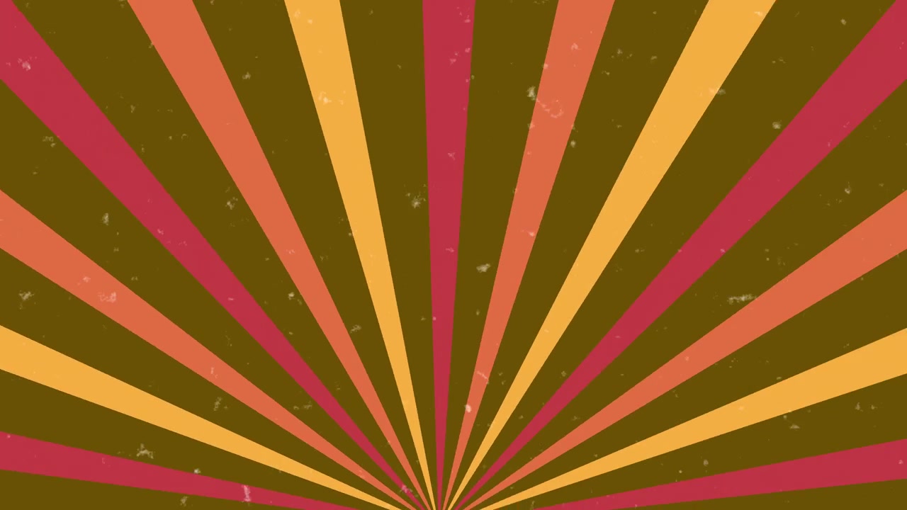 Animated Retro Sunburst Background with Rotating Warm Colored Rays