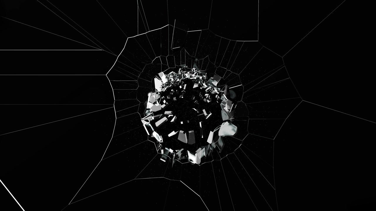 Broken glass with a green screen background breaking glass motion graphics cracked glass fracture