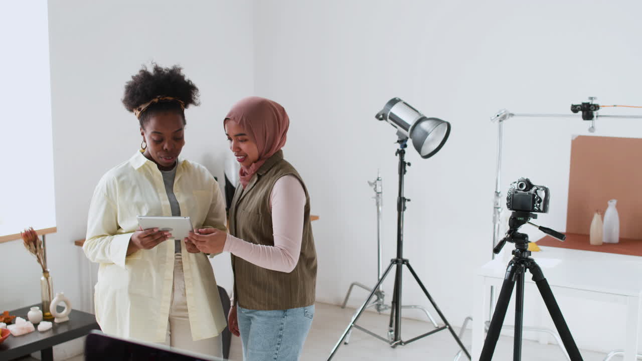 Photographers looking at pictures