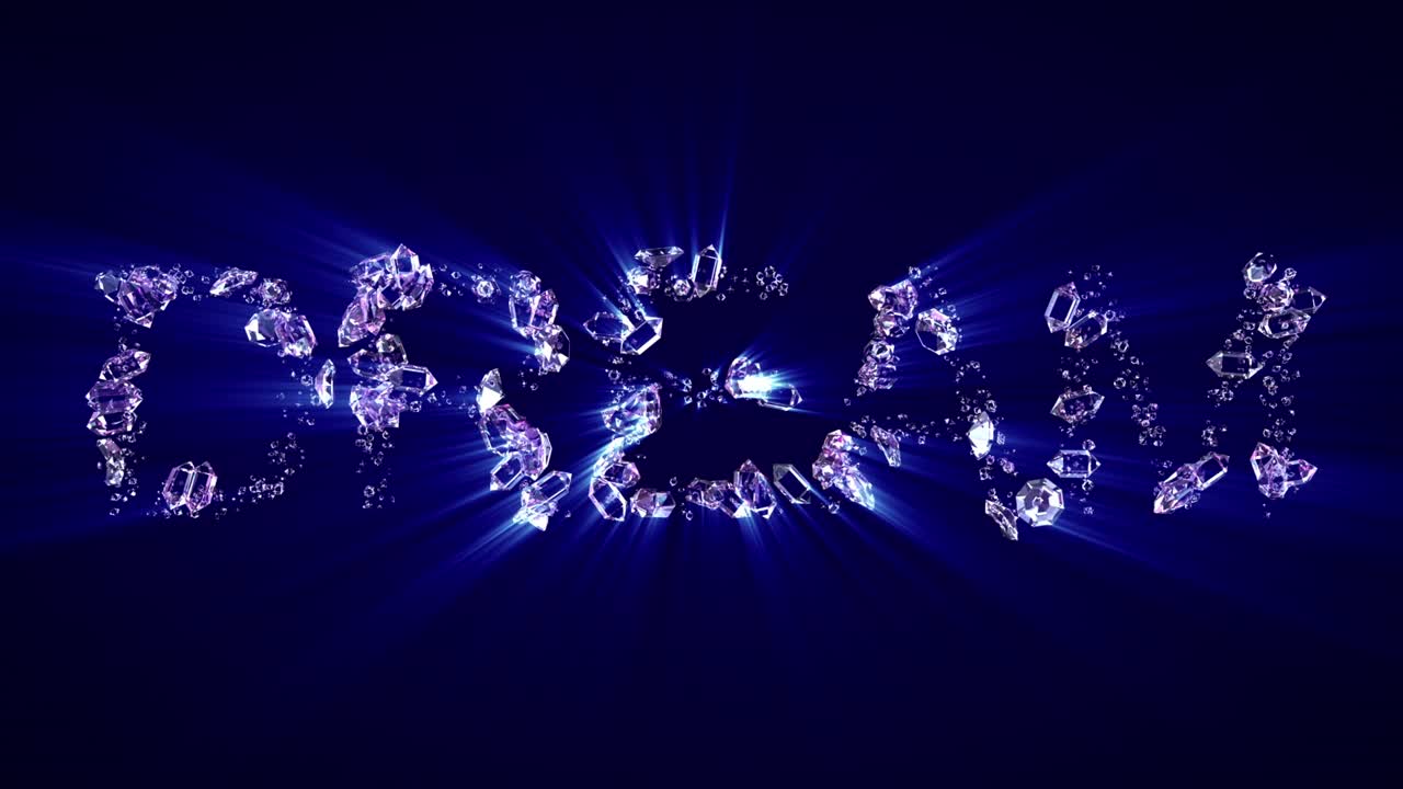 - 빛의 광선으로 다이아몬드의 꿈 텍스트, 고립 - 루프 비디오