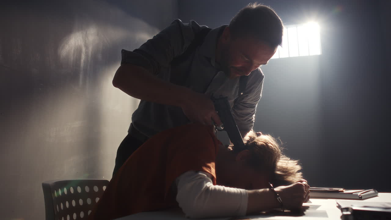 Investigator Threatening Female Inmate with Handgun during Interrogation