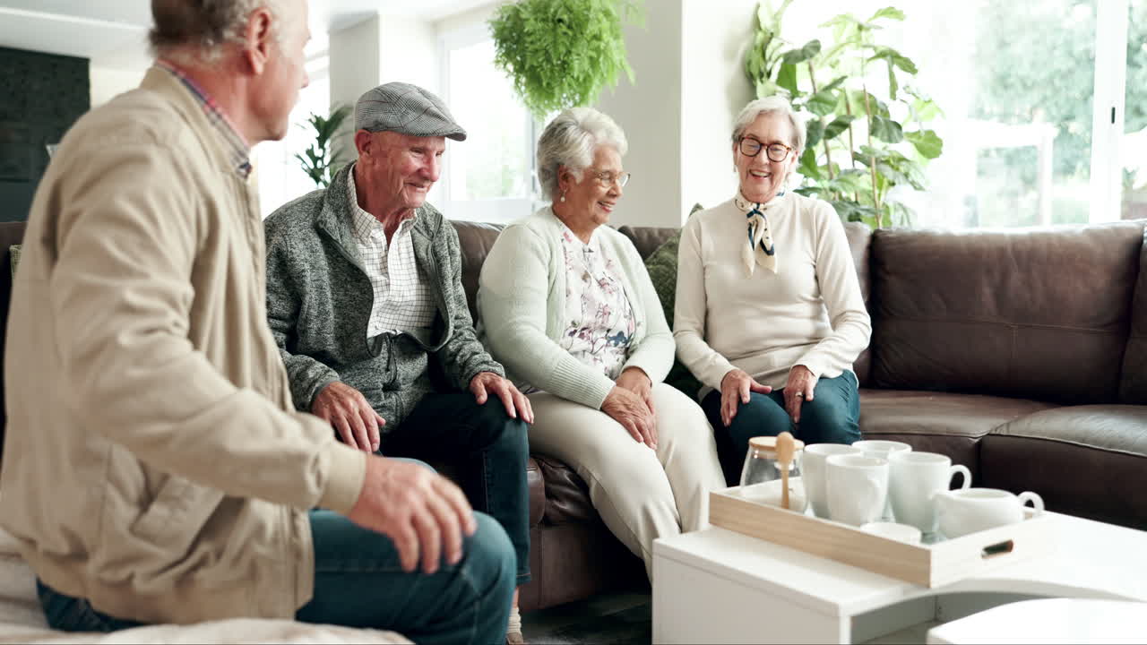 Senior citizens having a conversation