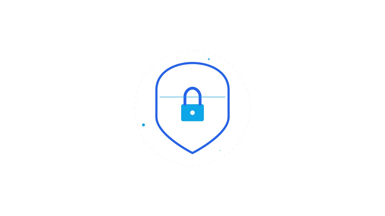 Animated Security Shield Icon with Scanning Line
