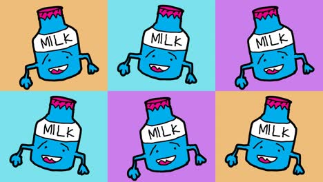 kids drawing pop art seamless background with theme of milk