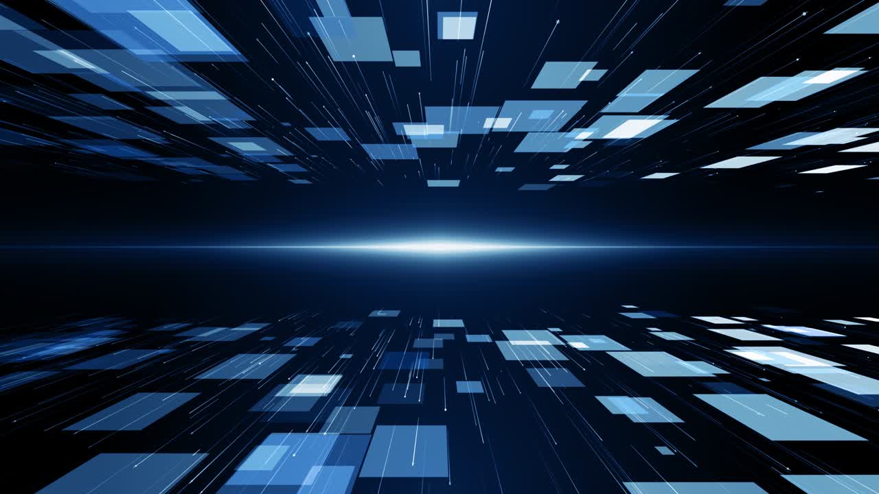 particelle di polvere blu astratto luce bokeh titoli di movimento ciclo di sfondo cinematografico