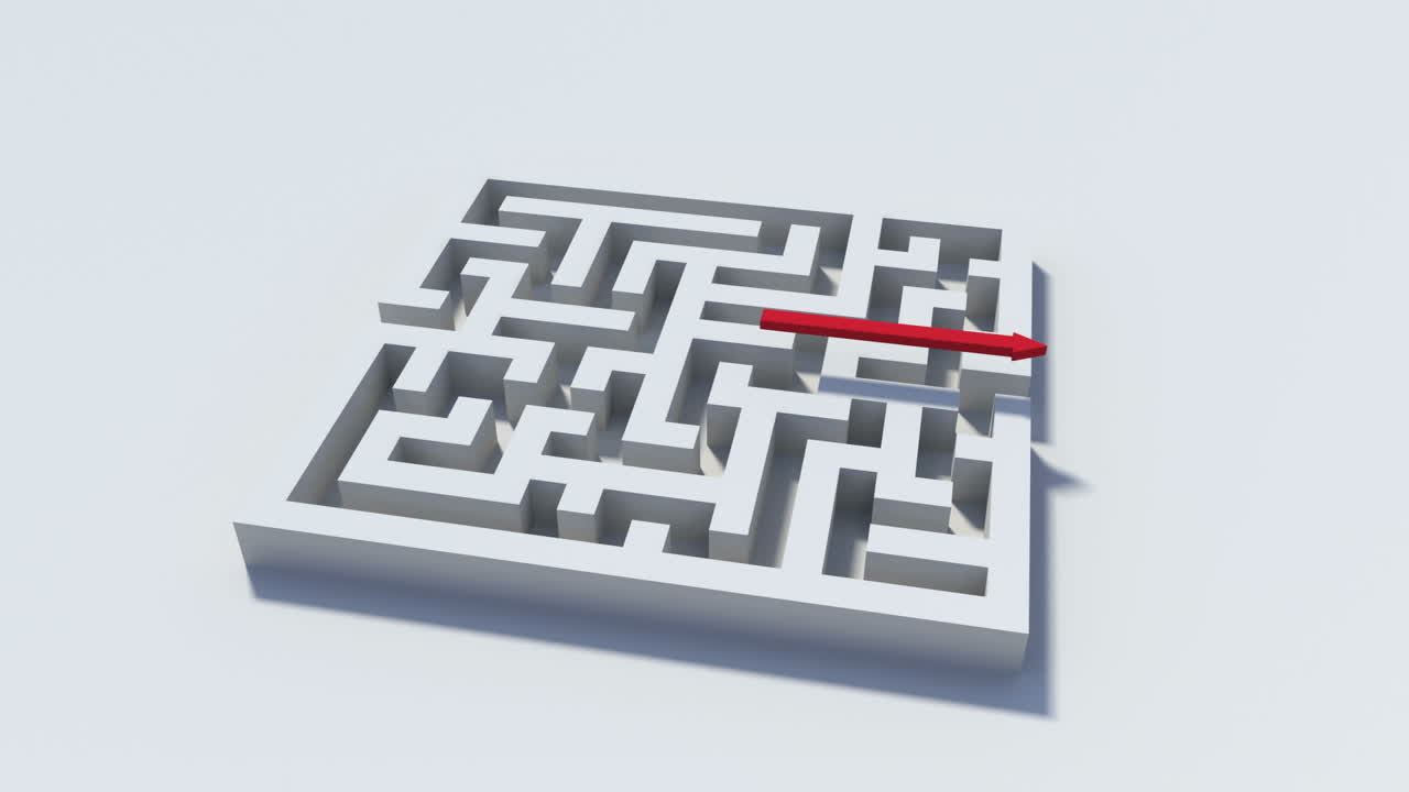 rojo pasando por el laberinto para eludirlo