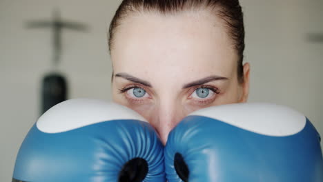 woman in boxing gloves