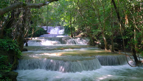 beautiful huay mae kamin waterfall at kanchanaburi in thailand