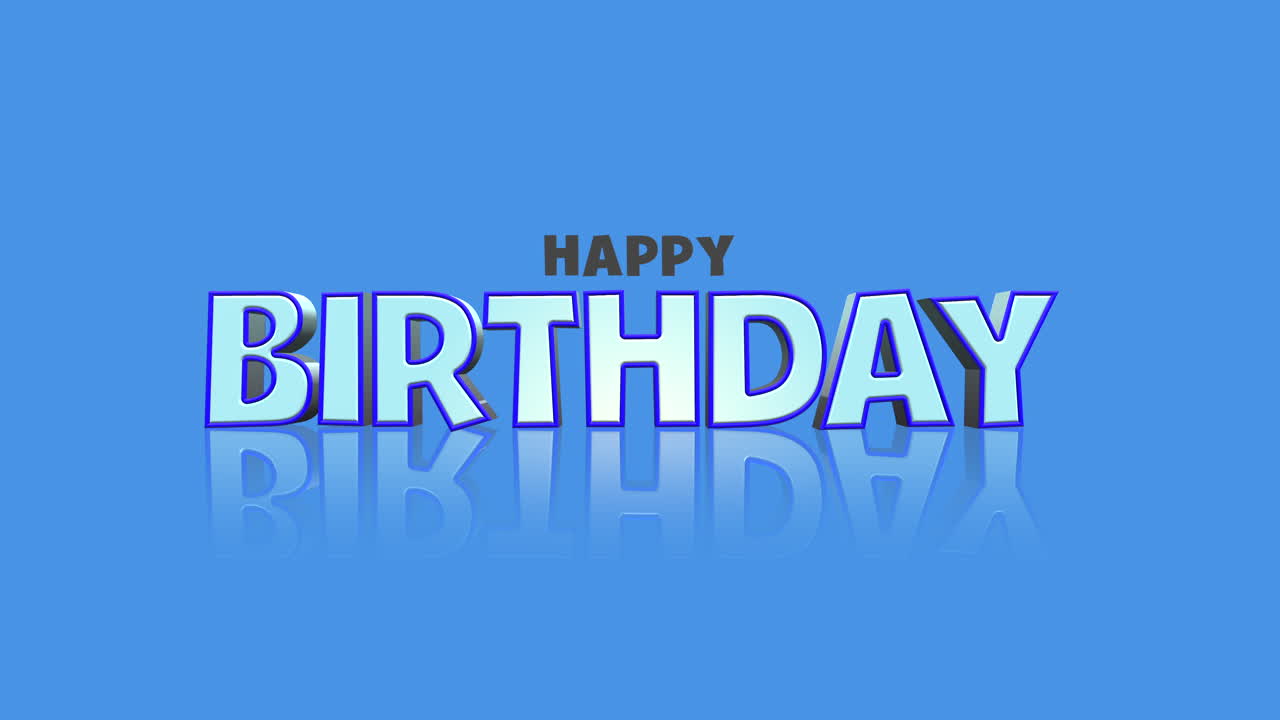 saludos de cumpleaños reflectantes deseos azules y blancos en el agua