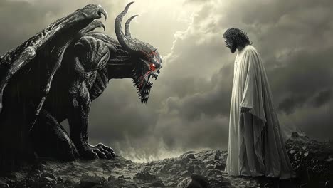 confrontation of christ and a demonic entity
