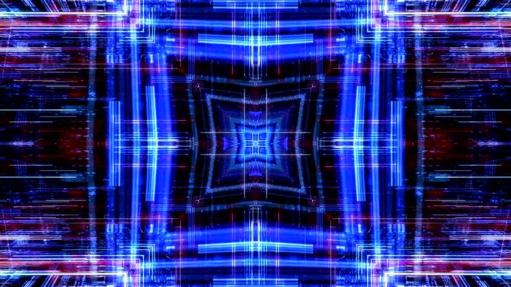 Abstract technology pattern with connecting lines and dots. 3D render 4K loop