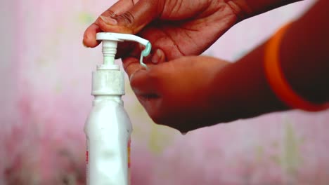 coronavirus pandemic prevention wash hands with soap warm water rubbing fingers washing frequently or using hand sanitizer gel.