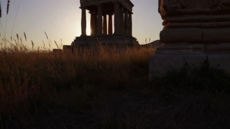 ancient temple at sunset