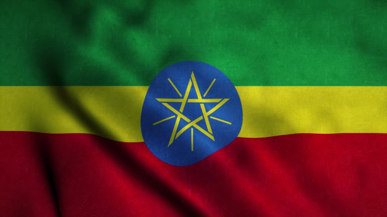 에티오피아 발이 바람에 흔들리는 에티오 피아의 국가 발, 에티 오피아의 표지, 무결한 루프 애니메이션, 4k