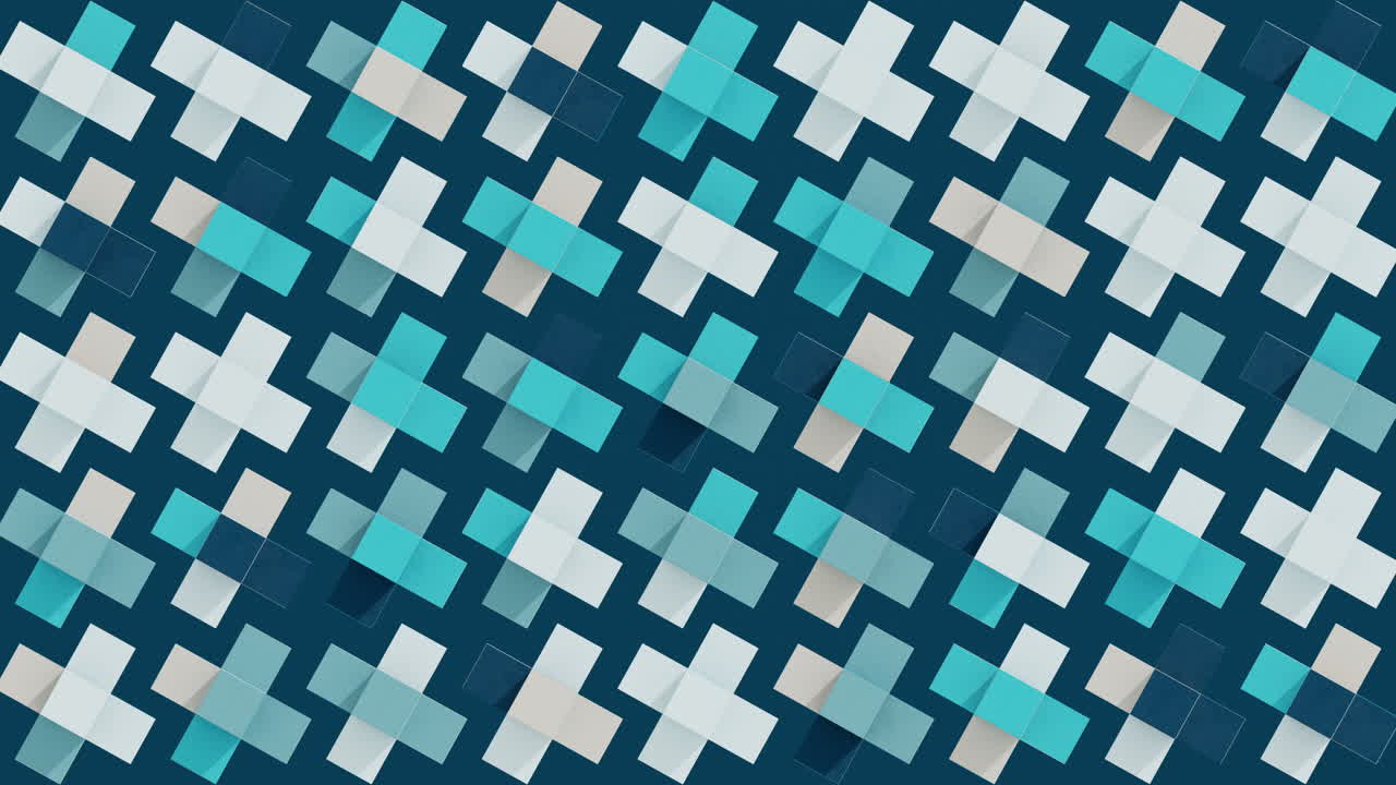 Abstract Geometric Pattern with Squares and Plus Signs