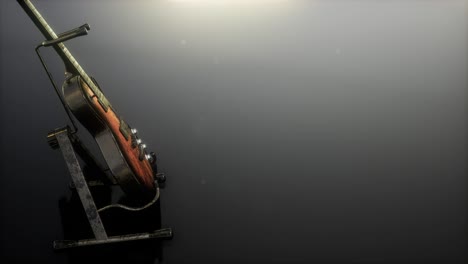 loop electric guitar in the dark with bright lights