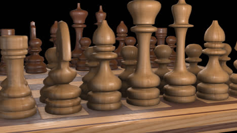 wooden chess set on a chessboard