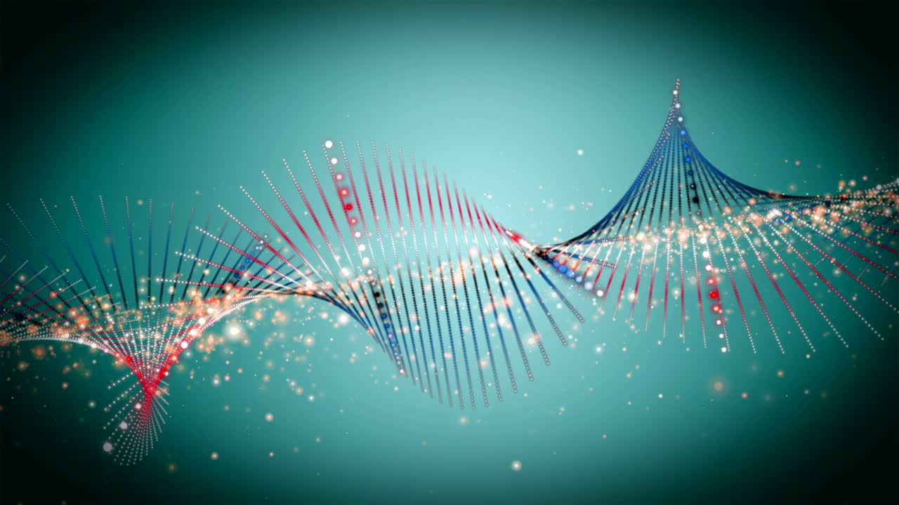 줄무 물체와 반이는 입자가 느린 동작에서 미래의 애니메이션, 4096x2304 루프 4k