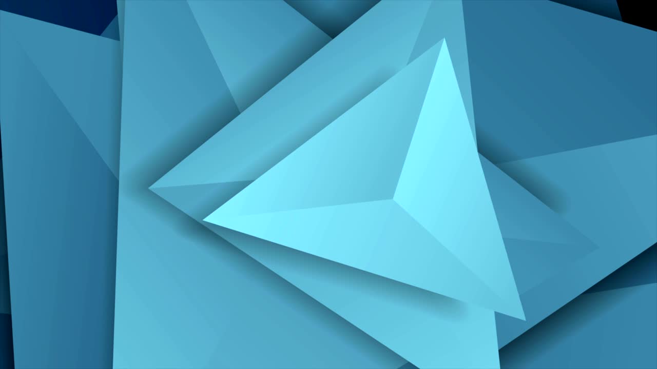 tecnología abstracta azul formas poligonales en 3d animación de video