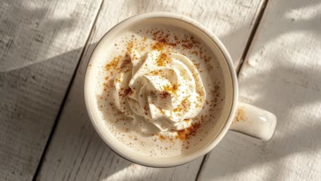 cozy cup of spice latte with whipped cream topping