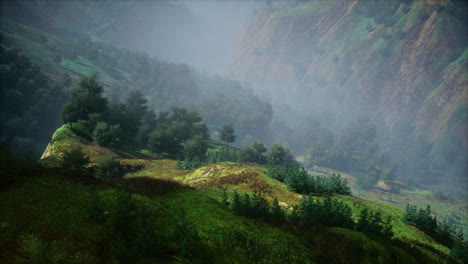 high mountain in morning time