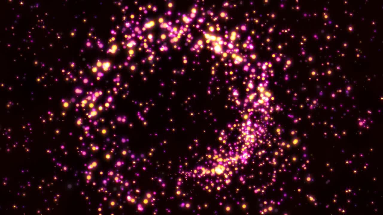 el rastro mágico de partículas de polvo de brillo púrpura brillante y brillante - animación de fondo de movimiento de bucle sin costuras de 4k