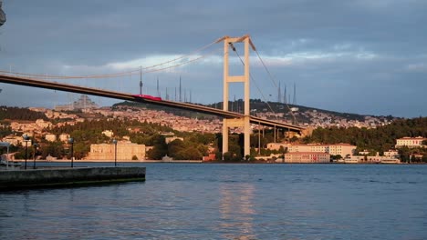 video clip of the bosphorus bridge, shamilja mosque and the bosphorus there is no ship or yacht